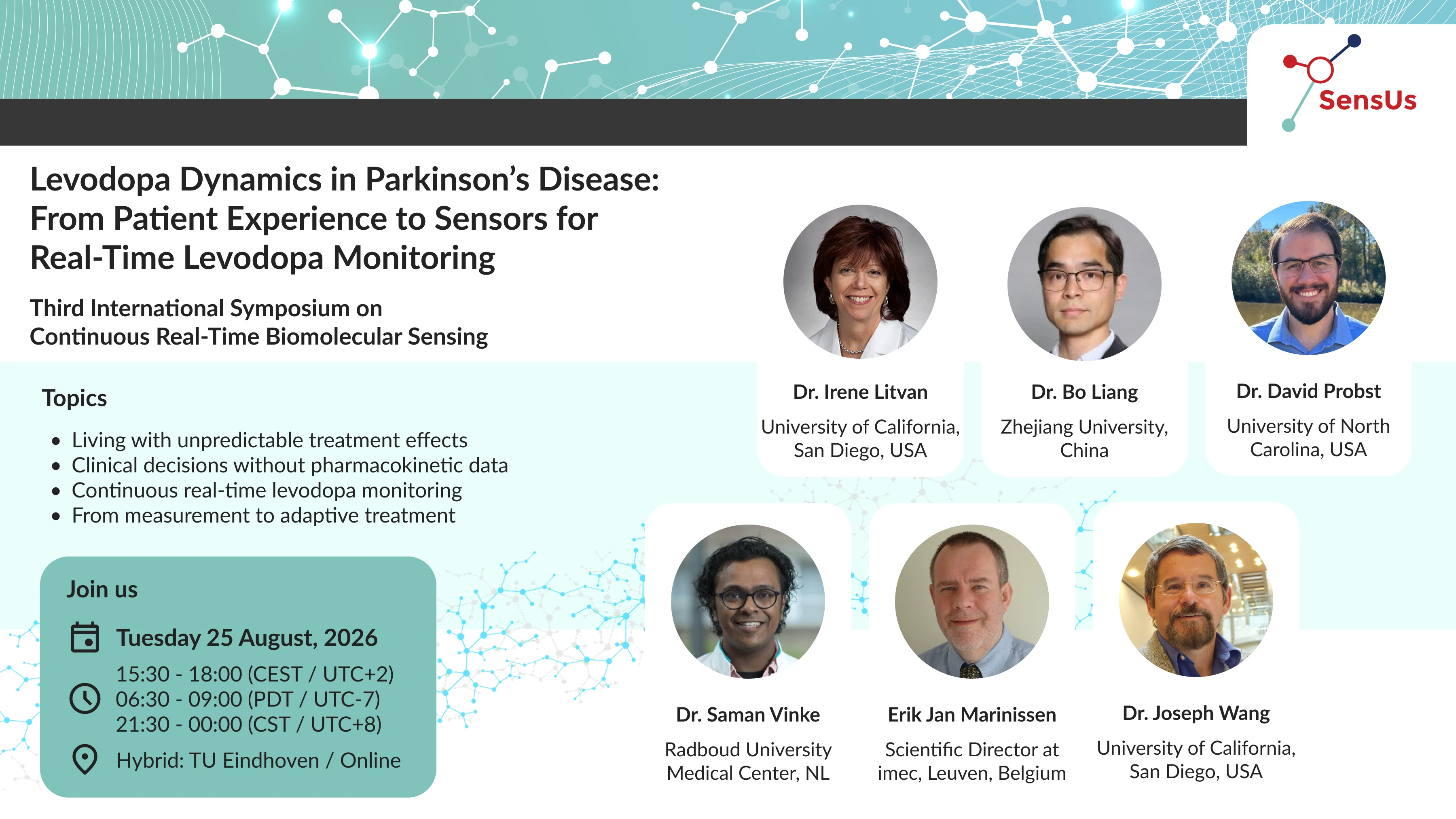 Third International Symposium on Continuous Real-Time Biomolecular Sensing - speakers, topics, and programme details for 25 August 2026