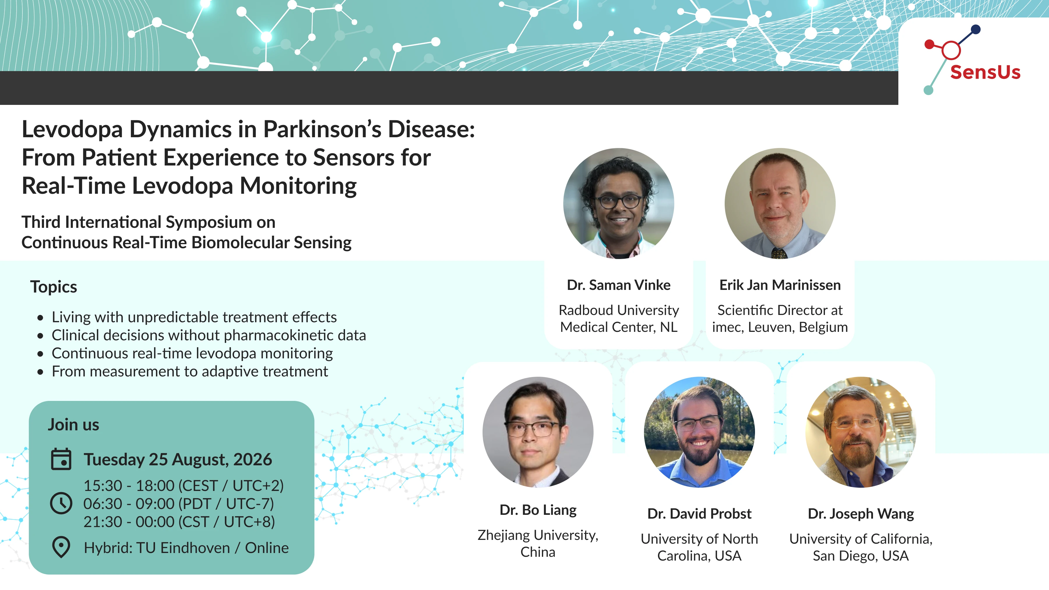 Third International Symposium on Continuous Real-Time Biomolecular Sensing - speakers, topics, and programme details for 25 August 2026